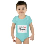 Swiss Mama Baby Bodysuit – 'Wältbeschti Mama' Infant Onesie with Heart - Image 15