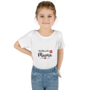 Swiss Mama Baby Bodysuit – 'Wältbeschti Mama' Infant Onesie with Heart - Image 4