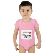 Swiss Mama Baby Bodysuit – 'Wältbeschti Mama' Infant Onesie with Heart - Image 27