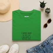 Cat Lover T-Shirt - "I Work Hard So My Cat Can Have a Better Life" Minimalist Tee - Image 21