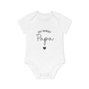 Baby Bodysuit — "Du wirst Papa" New Dad Announcement Organic Short Sleeve - Image 7