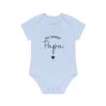 Baby Bodysuit — "Du wirst Papa" New Dad Announcement Organic Short Sleeve