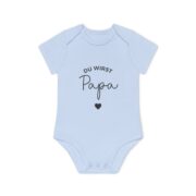 Baby Bodysuit — "Du wirst Papa" New Dad Announcement Organic Short Sleeve
