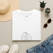 Cat Heart Line Art T-Shirt — Minimal Cute Cat Lovers Tee - Image 3