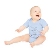 Baby Bodysuit – German 'Meine Eltern sind jetzt auch nachts erreichbar' Organic Short Sleeve - Image 2