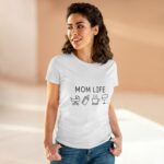 Mom Life T-Shirt — "Mom Life" Icons Tee (Stroller, Bottle, Coffee, Wine)