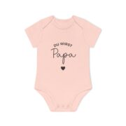 Baby Bodysuit — "Du wirst Papa" New Dad Announcement Organic Short Sleeve - Image 3