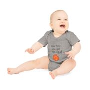 Baby Bodysuit – "Wenn Mama nein sagt, frag Opa!" Cute Cookie Graphic Organic Onesie - Image 9