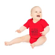 Baby Bodysuit "Ich lächle nicht, ich drücke!" – Organic Short Sleeve Infant Onesie - Image 18