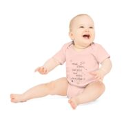 Baby Bodysuit – German 'Meine Eltern sind jetzt auch nachts erreichbar' Organic Short Sleeve - Image 8