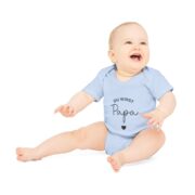 Baby Bodysuit — "Du wirst Papa" New Dad Announcement Organic Short Sleeve - Image 2