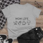 Mom Life T-Shirt — "Mom Life" Icons Tee (Stroller, Bottle, Coffee, Wine) - Image 9
