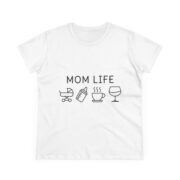 Mom Life T-Shirt — "Mom Life" Icons Tee (Stroller, Bottle, Coffee, Wine) - Image 2