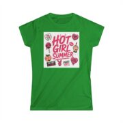 Hot Girl Summer Graphic Tee — Feminine Slogan T-Shirt with Pink Stickers & Playful Icons - Image 13
