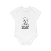 Baby Bodysuit "Nackt sehe ich noch besser aus" — Organic Short Sleeve Baby Onesie, Cute German Baby Gift