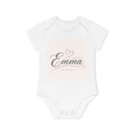 Personalized Baby Bodysuit "Emma" – Pink Heart Name Infant Onesie