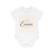 Personalized Baby Bodysuit "Emma" – Pink Heart Name Infant Onesie