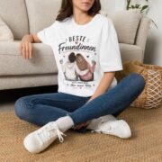 Beste Freundinnen T-Shirt – BFF Freundschaftsshirt mit Herzmotiv - Image 3