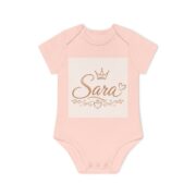 Personalized Baby Bodysuit "Sara" – Rose Gold Crown Newborn Gift - Image 4