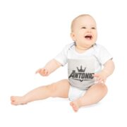 Antonio Baby Bodysuit — Crown Name Personalized Organic Short Sleeve - Image 3
