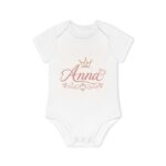 Anna Princess Baby Bodysuit — Personalized Rose Gold Name Infant Onesie