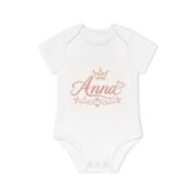 Anna Princess Baby Bodysuit — Personalized Rose Gold Name Infant Onesie