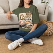 Coffee Queen T‑Shirt — Vintage Crown Latte Design - Image 10