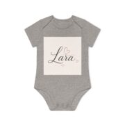 Personalized 'Lara' Baby Bodysuit — Soft Pink Heart Name Onesie - Image 7