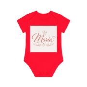 Maria Baby Bodysuit — Personalized Pink Princess Organic Short Sleeve Onesie - Image 10