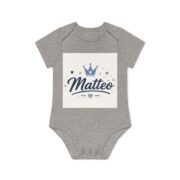 Baby Bodysuit — Personalized "Matteo" Crown Baby Onesie | Newborn Gift - Image 4