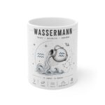 Wassermann Aquarius Zodiac Ceramic Mug — January 20–February 18 Astrology Gift