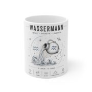 Wassermann Aquarius Zodiac Ceramic Mug — January 20–February 18 Astrology Gift