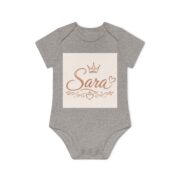 Personalized Baby Bodysuit "Sara" – Rose Gold Crown Newborn Gift - Image 7