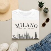 Milano Italia Skyline T-Shirt — Vintage Duomo Graphic Tee