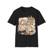 Coffee Queen T‑Shirt — Vintage Crown Latte Design - Image 7
