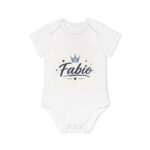 Fabio Baby Bodysuit — Personalized Crown Name Infant Onesie