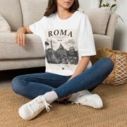 Roma Italia Graphic T-Shirt — Vintage Rome Cityscape Tee - Image 3