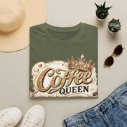 Coffee Queen T‑Shirt — Vintage Crown Latte Design - Image 9