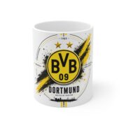 Dortmund BVB 09 Ceramic Mug — Yellow & Black Football Fan Coffee Cup