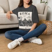 Roma Italia Graphic T-Shirt — Vintage Rome Cityscape Tee - Image 22
