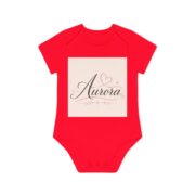 Aurora Baby Bodysuit — Personalized Pink Name Organic Short Sleeve Onesie - Image 10