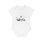 Personalized Baby Bodysuit "Kevin" — Crown Name Onesie, Newborn Gift