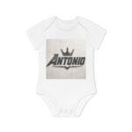 Antonio Baby Bodysuit — Crown Name Personalized Organic Short Sleeve