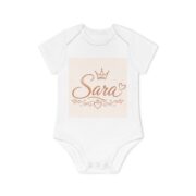 Personalized Baby Bodysuit "Sara" – Rose Gold Crown Newborn Gift