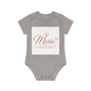 Maria Baby Bodysuit — Personalized Pink Princess Organic Short Sleeve Onesie - Image 7