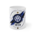 Inter Milan Crest Ceramic Mug — Blue & Black Football Fan Coffee Cup