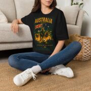 Australia Soccerroos T‑Shirt — Vintage Kangaroo & Flag Soccer Fan Tee - Image 6