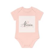 Personalized Baby Bodysuit — "Alessia" Script Name Design with Hearts - Image 4