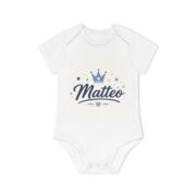 Baby Bodysuit — Personalized "Matteo" Crown Baby Onesie | Newborn Gift