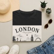 London England Vintage Skyline T-Shirt — Big Ben & London Eye Travel Tee - Image 5